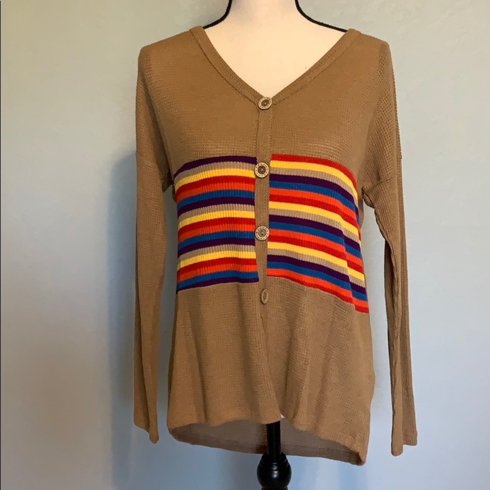 💕Waffle Print Multi-Color Top💕